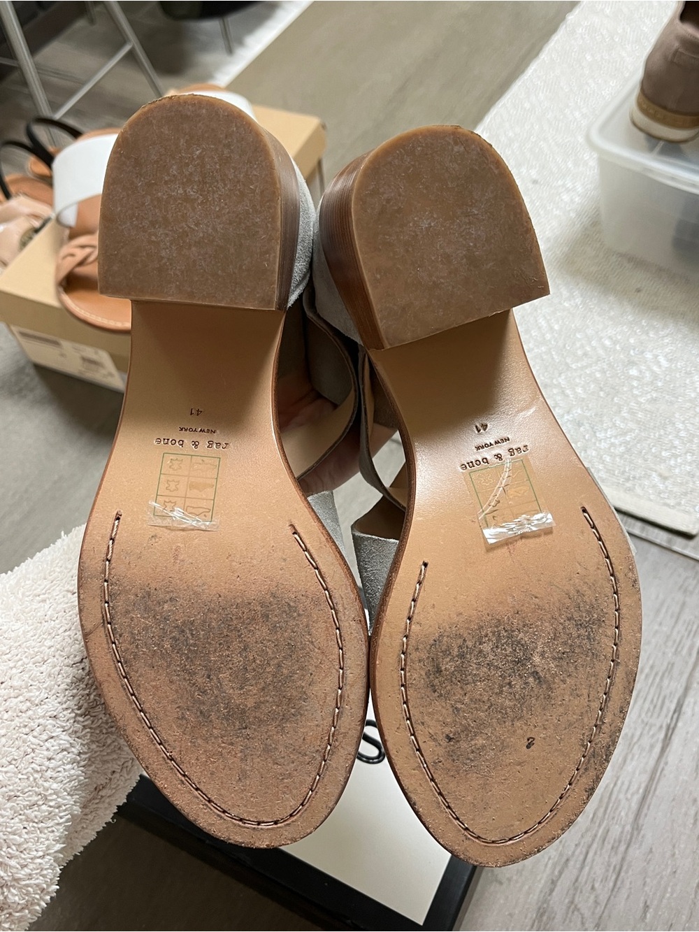 Rag & Bone Gray Suede Crisscross Ankle Strap Sandals - Women - Picture 7 of 11